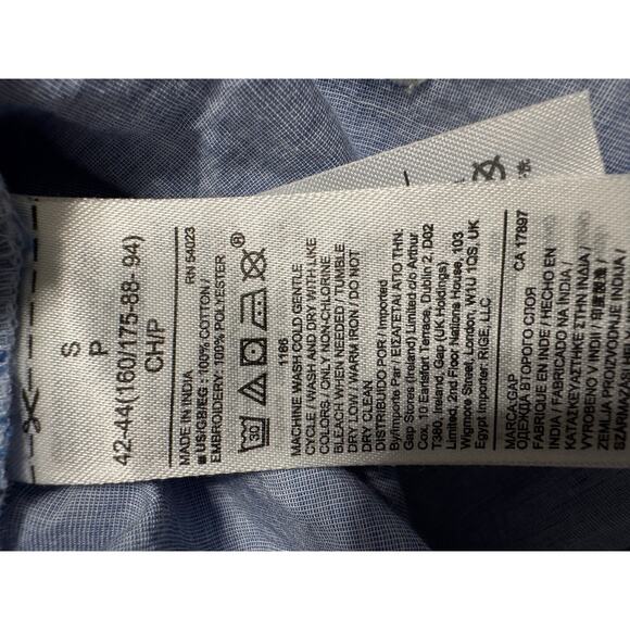 GAP Perfect Shirt Chambray White Polka Dots Size Small - Picture 4 of 5